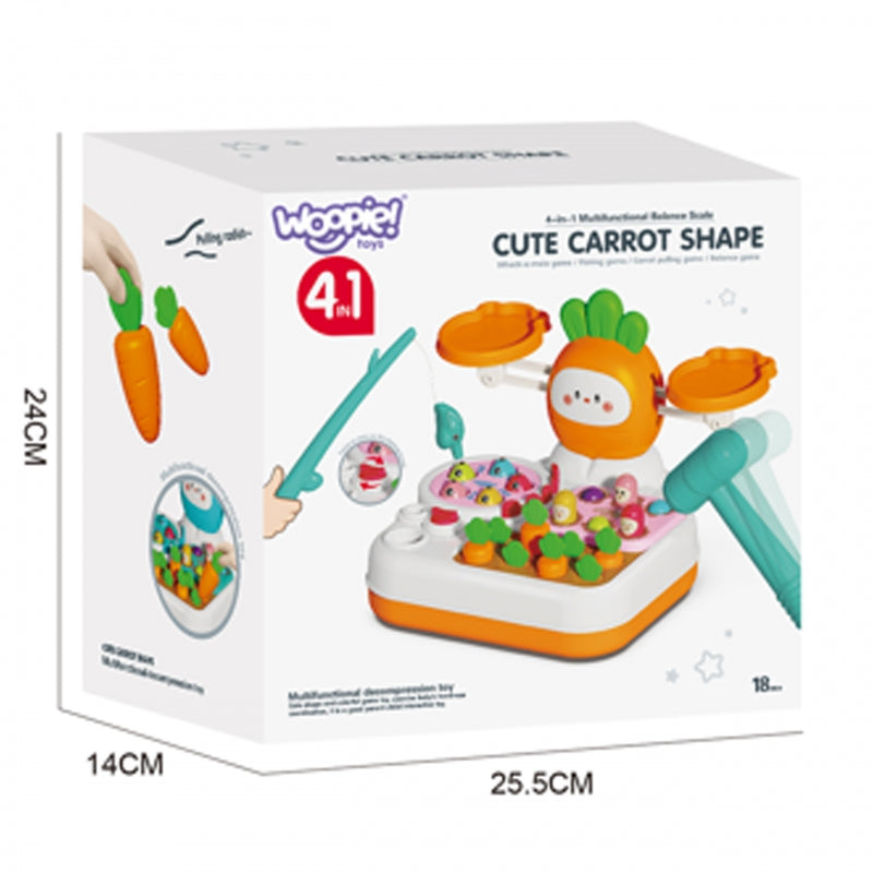 WOOPIE MONTESSORI Game 4in1 Fishing Scale Scale Hit the mole and morötter