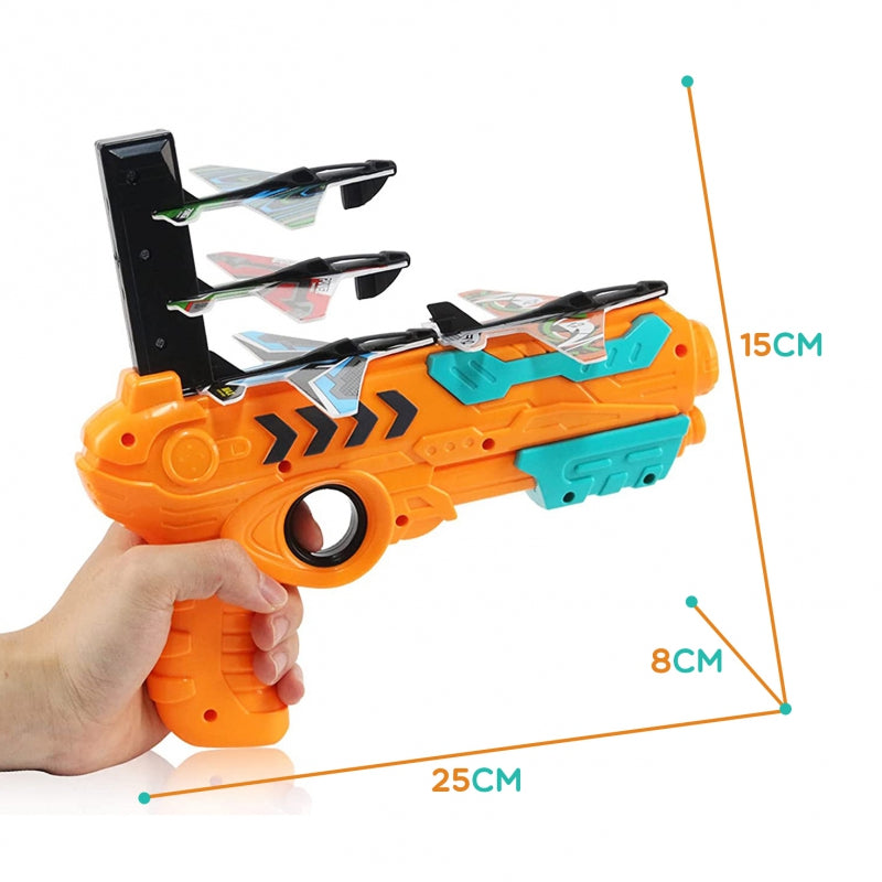WOOPIE Pistol Aircraft Launcher Automatic + 4 flygplan