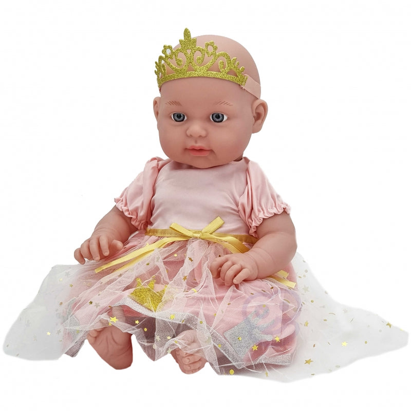 WOOPIE ROYAL Dockklädsset Princess Dress + Crown 43-46 cm