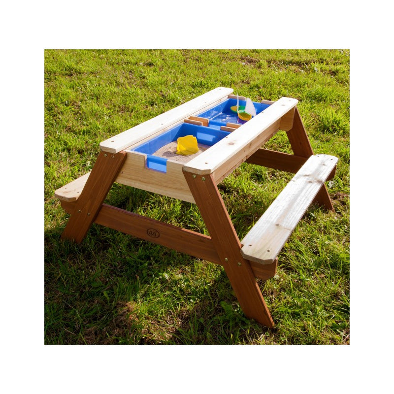 AXI Nick picknickbord med bänk, paraply och vatten/sandbehållare