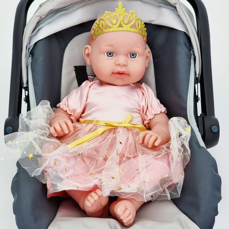 WOOPIE ROYAL Dockklädsset Princess Dress + Crown 43-46 cm