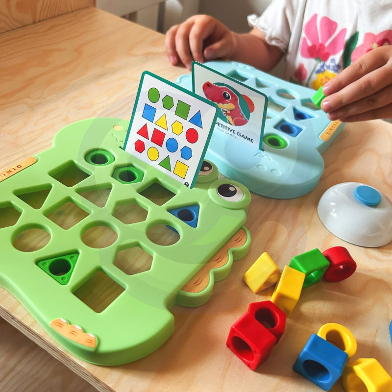 WOOPIE Montessori Pussel Dinosaur Match Shape Arkadspel