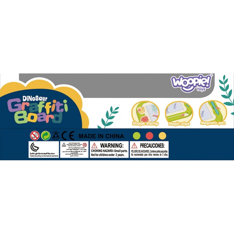 WOOPIE Scrapbook Färgglad magnettavla + 2 dinosauriestämplar