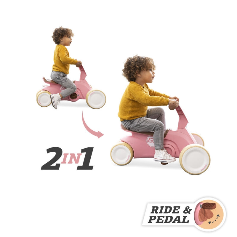 BERG GO2 Gokart Ride On Bike 2in1 Retro Rosa