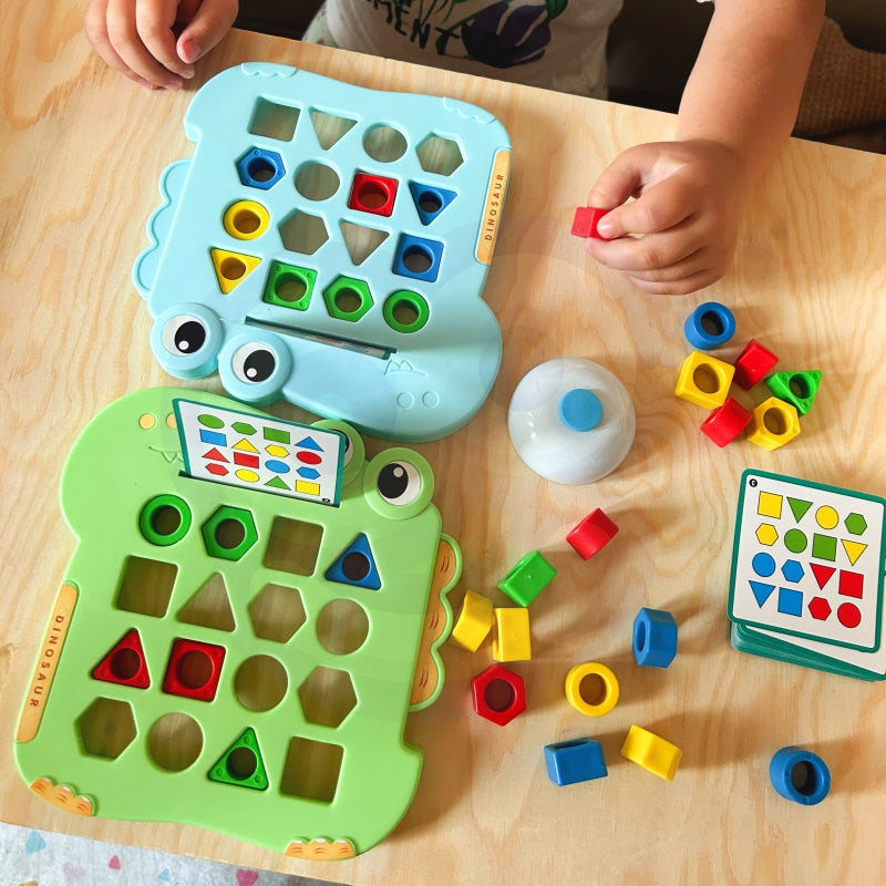WOOPIE Montessori Pussel Dinosaur Match Shape Arkadspel