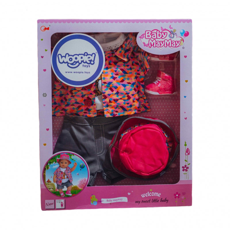 WOOPIE ROYAL Färgglad Hunddocka Kläder Jacka Mössa 43-46 cm