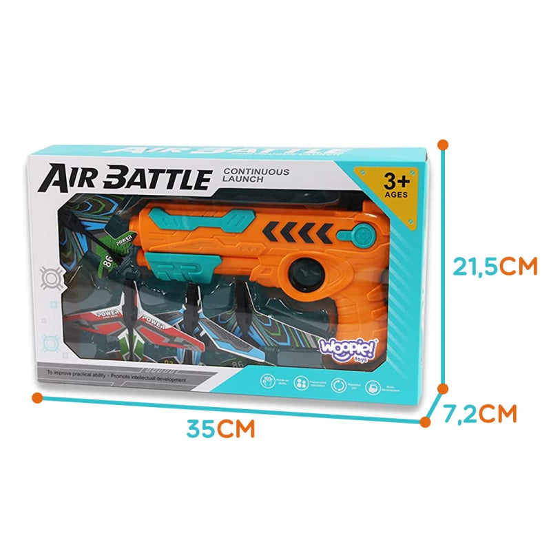WOOPIE Pistol Aircraft Launcher Automatic + 4 flygplan