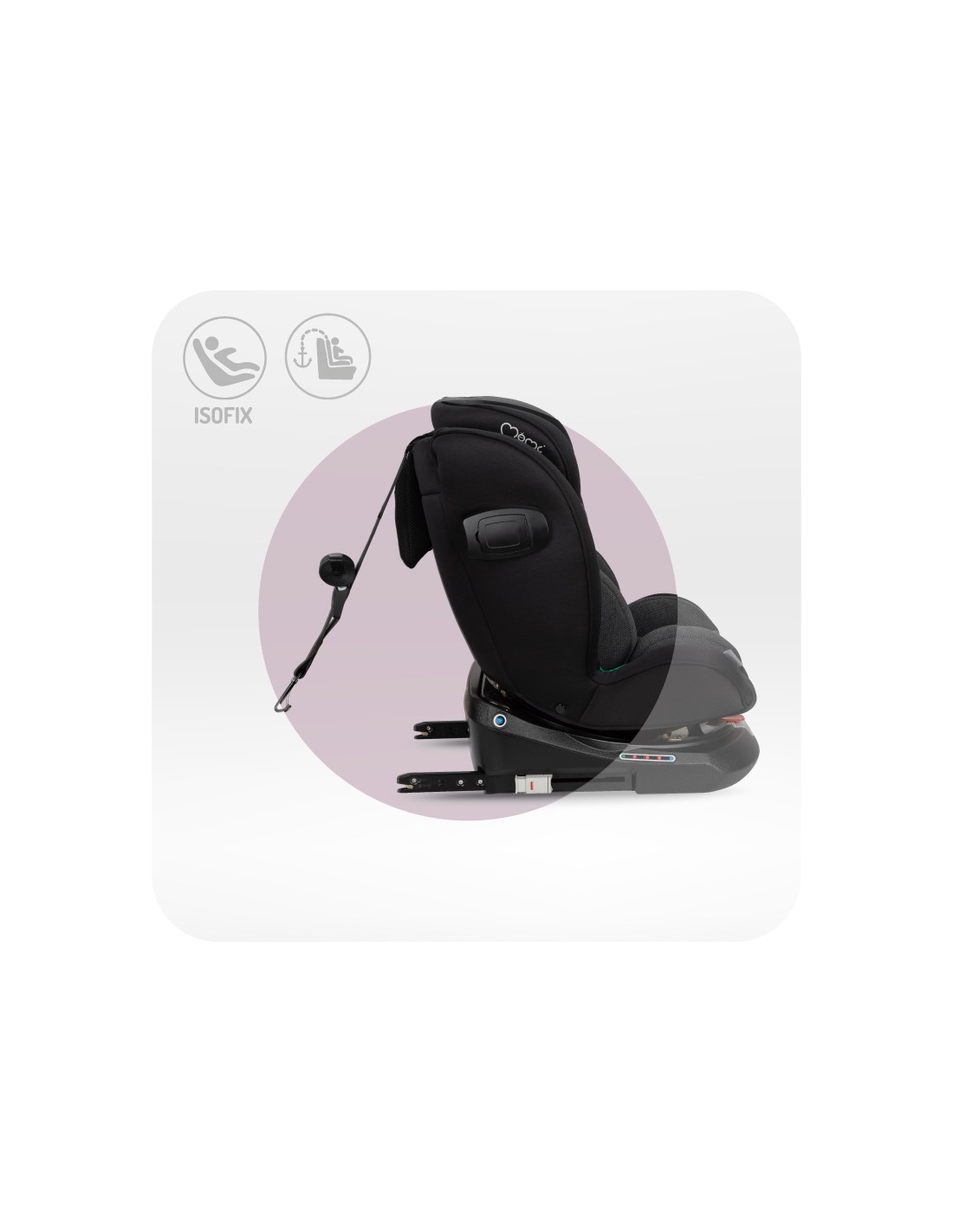 MoMi EMI Car Seat 360° Rotation, Black