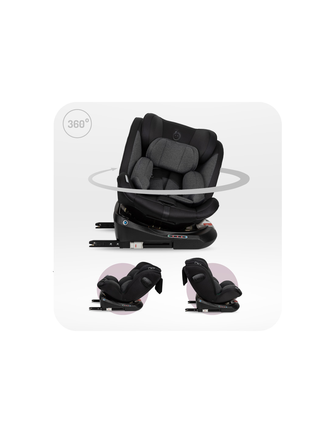 MoMi EMI Car Seat 360° Rotation, Black