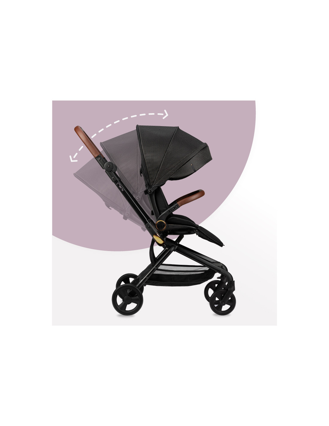 MoMi Adelle Stroller 360°, Black Gold