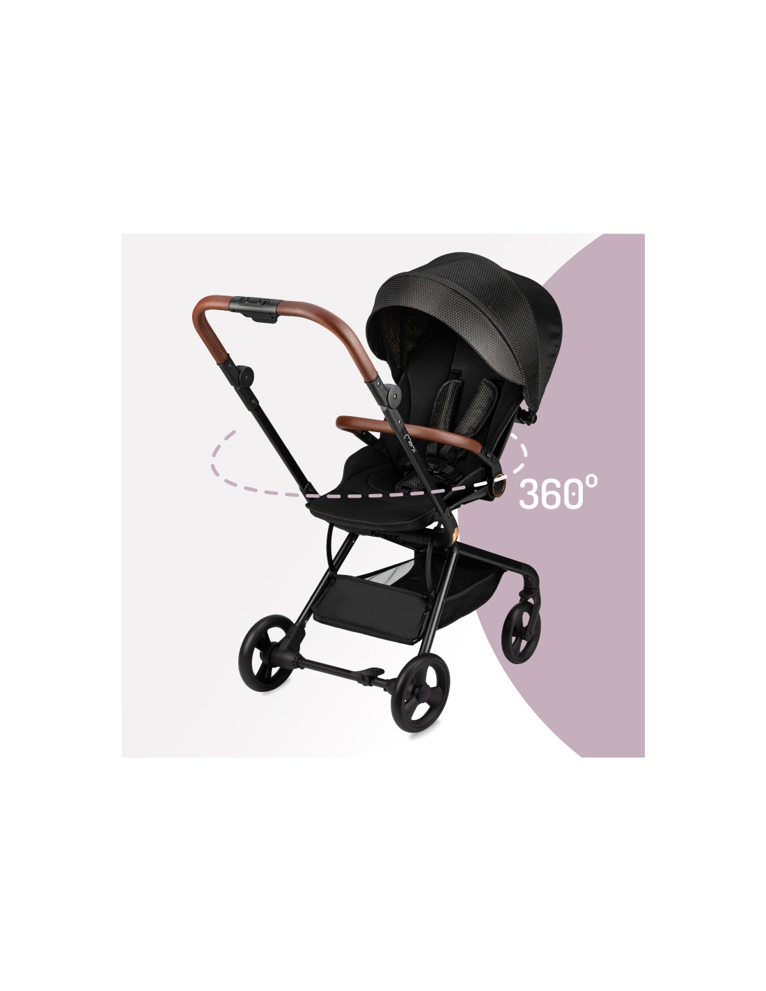 MoMi Adelle Stroller 360°, Black Gold