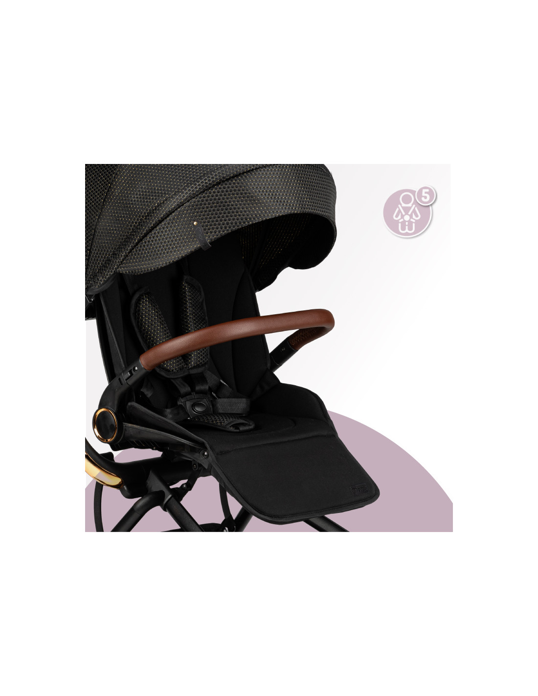 MoMi Adelle Stroller 360°, Black Gold