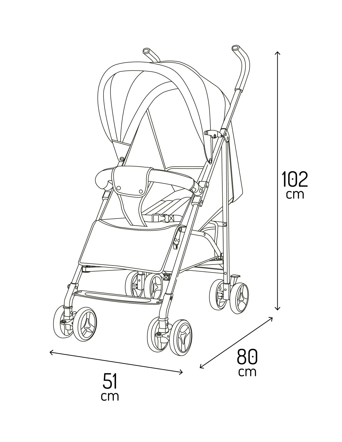 MoMi AKIRA Pram Umbrella, Grey