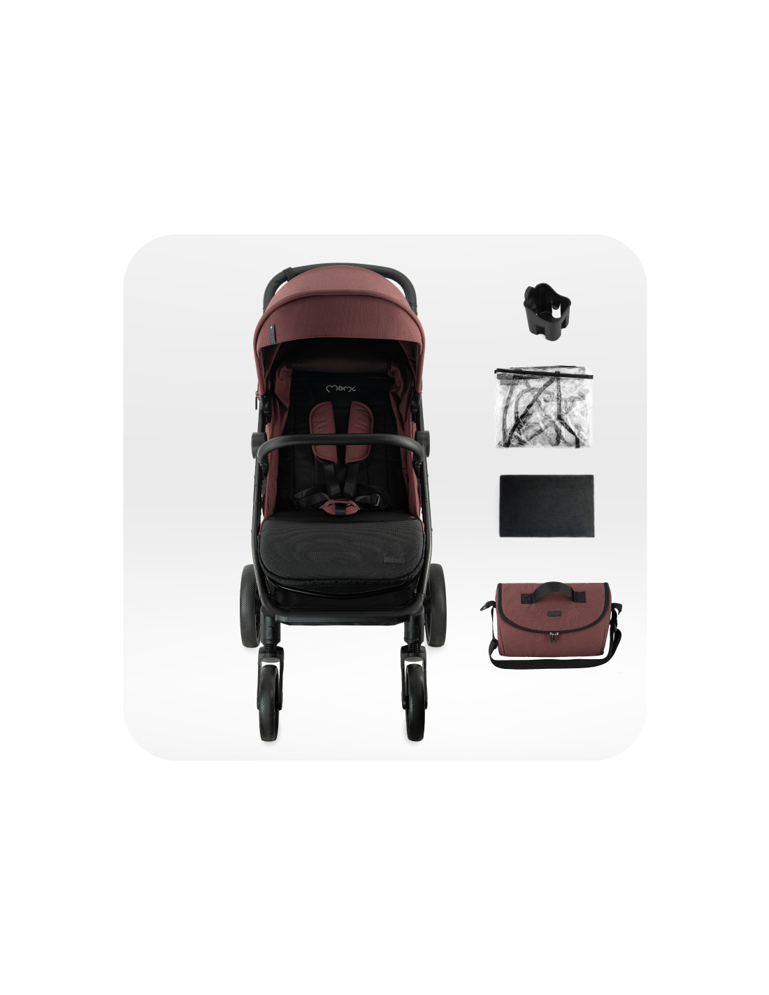 MoMi CLARA Stroller, Burgundy
