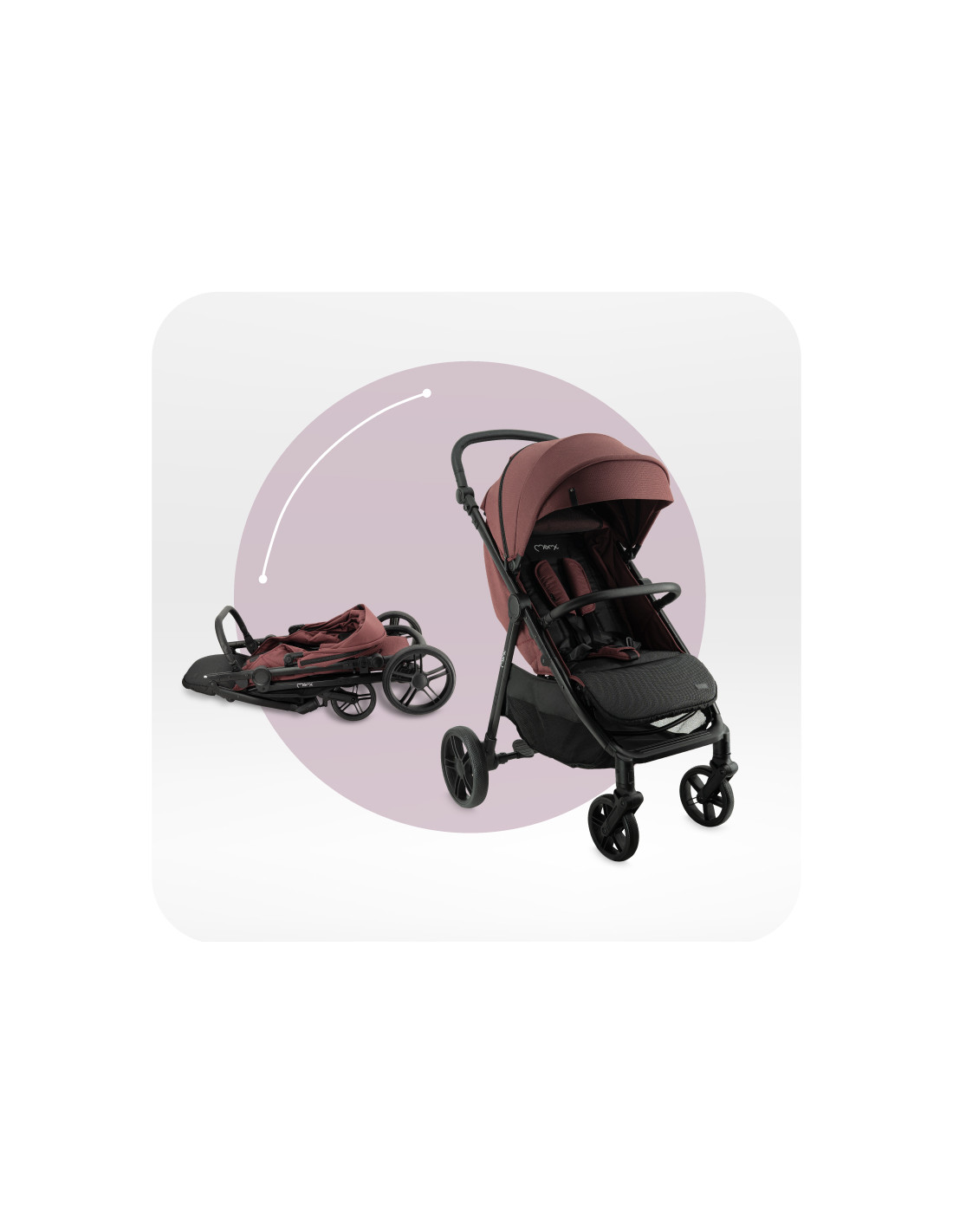 MoMi CLARA Stroller, Burgundy