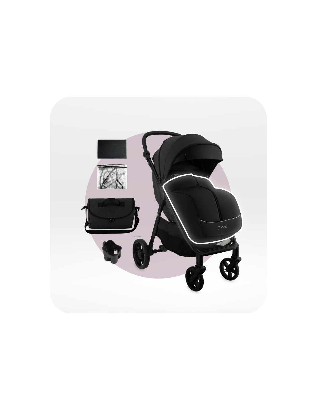 MoMi CLARA Stroller, Black