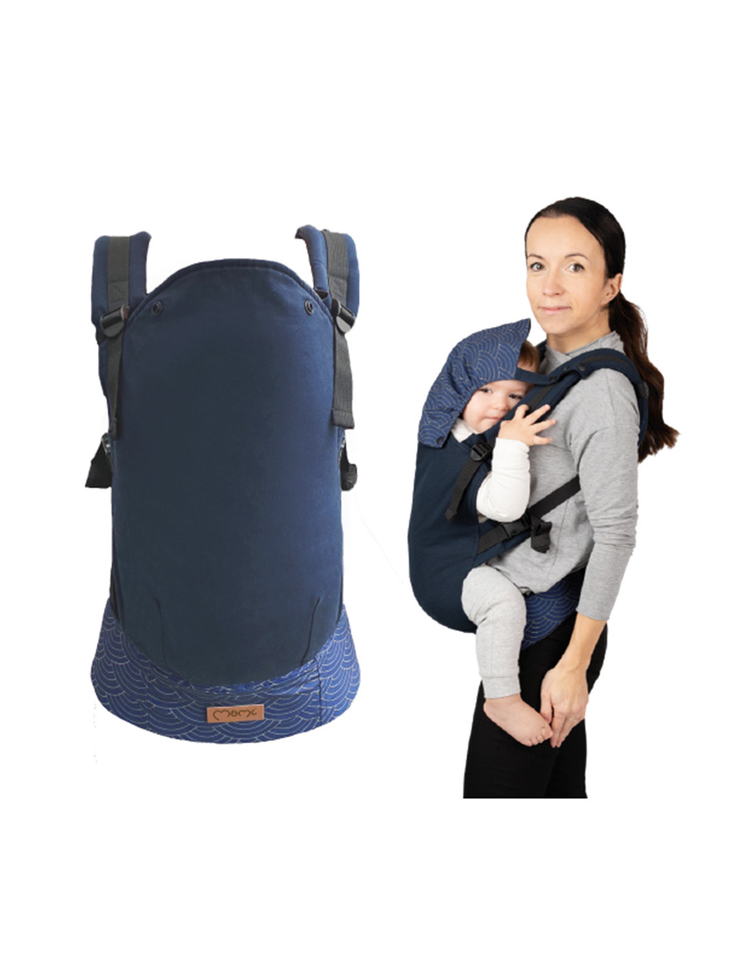 MoMi Collet Baby Carrier, Navy Blue