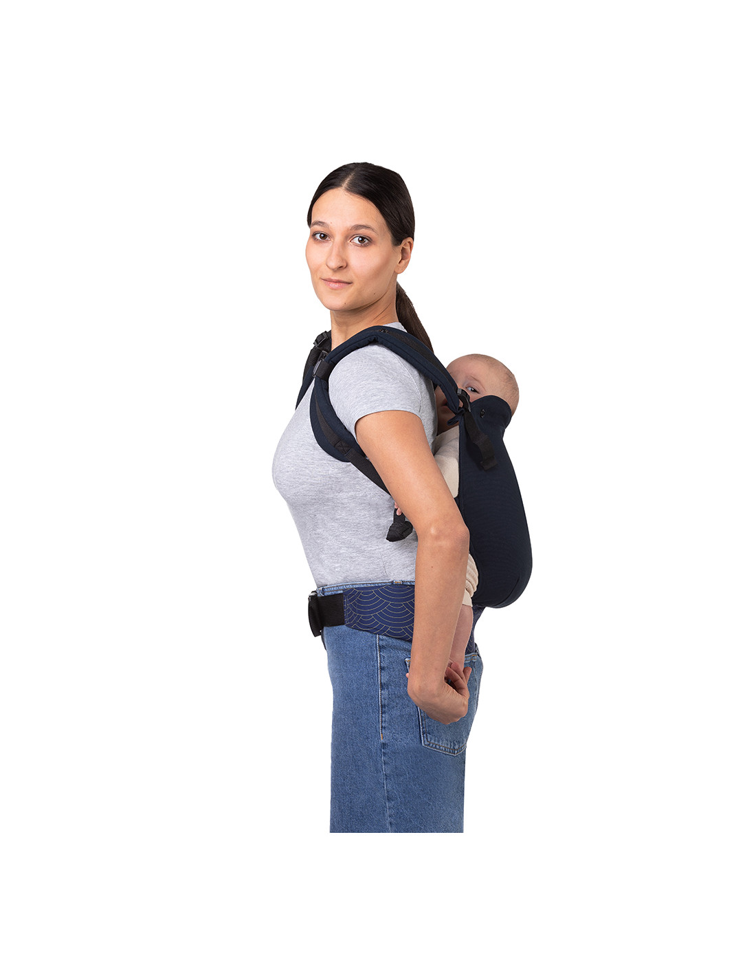 MoMi Collet Baby Carrier, Navy Blue