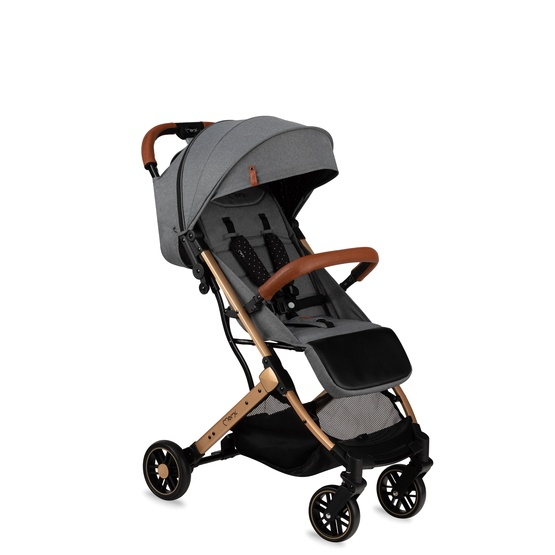 MoMi ESTELLE Pram With Gold Frame, Grey/Gold