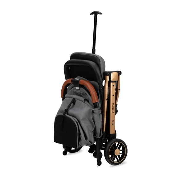 MoMi ESTELLE Pram With Gold Frame, Grey/Gold