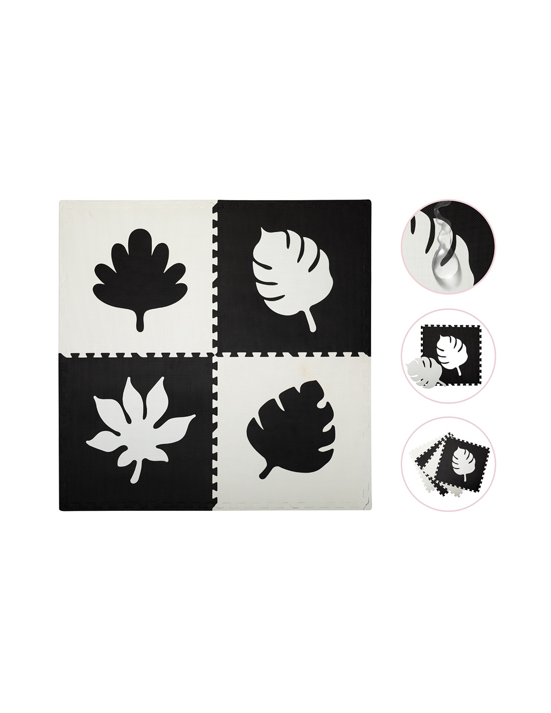 MoMi Feli Puzzle Mat In Foam, Black