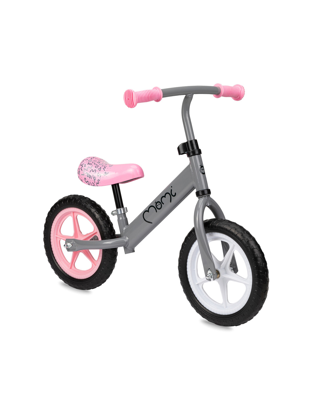 MoMi FLEET Balance Bike, Grey/Pink