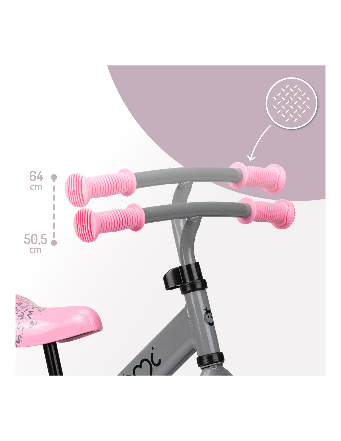 MoMi FLEET Balance Bike, Grey/Pink