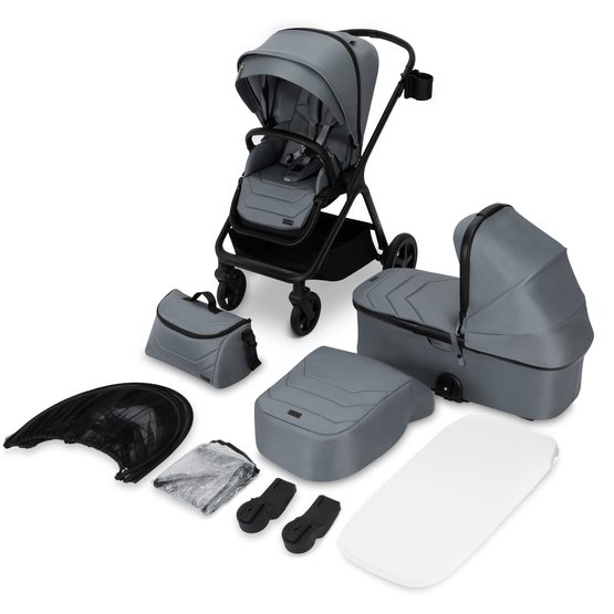 MoMi Giselle Pram 2-in-1, Grey