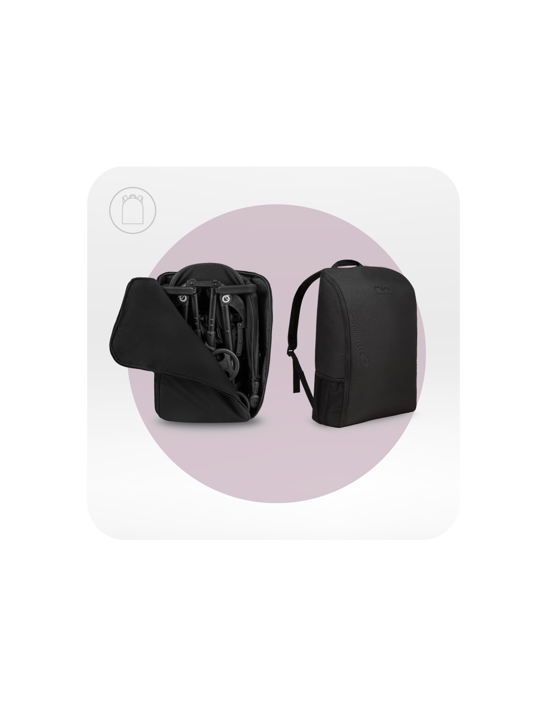 MoMi GRACE Travel pram, Black