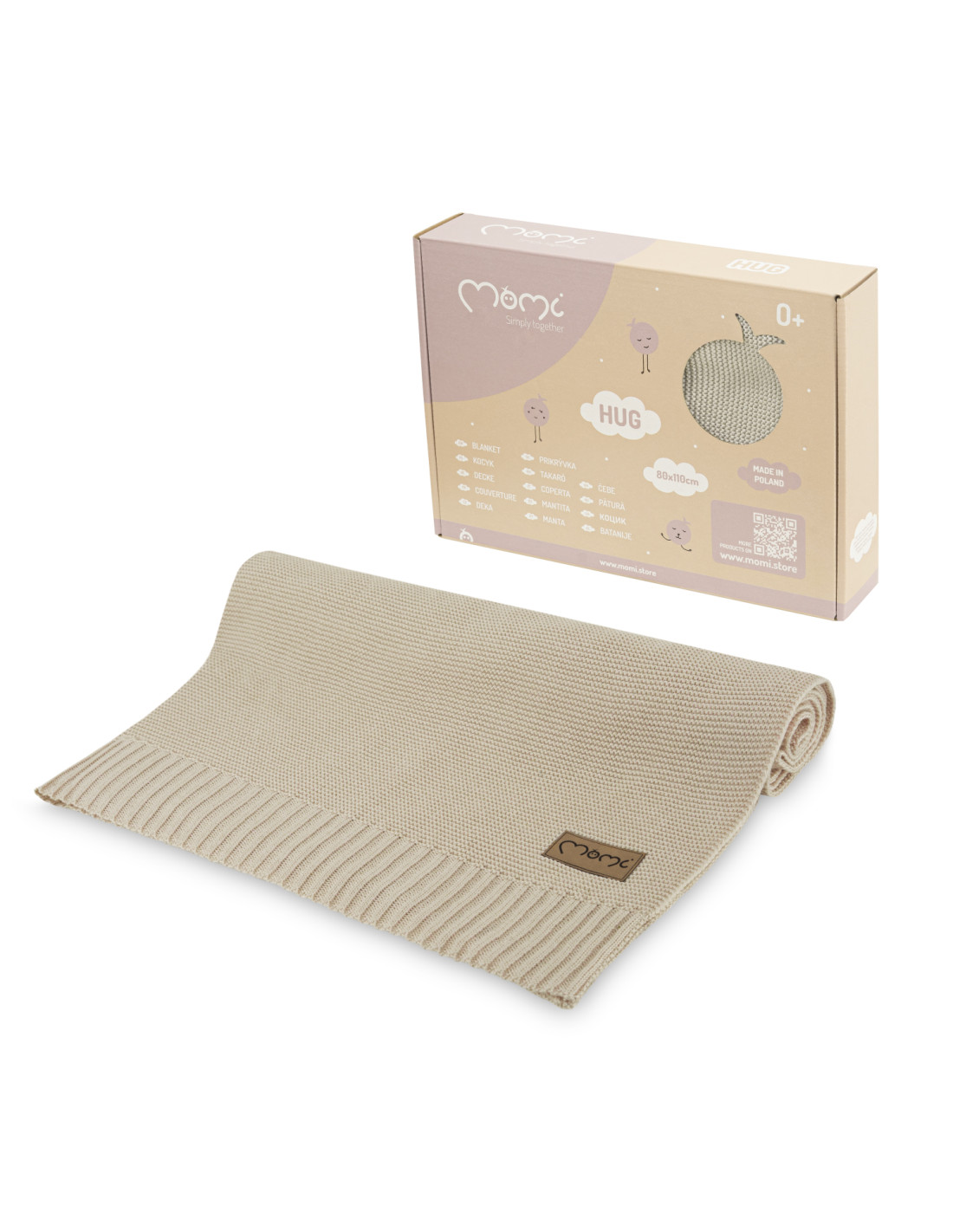 MoMi HUG Baby Blanket, Beige