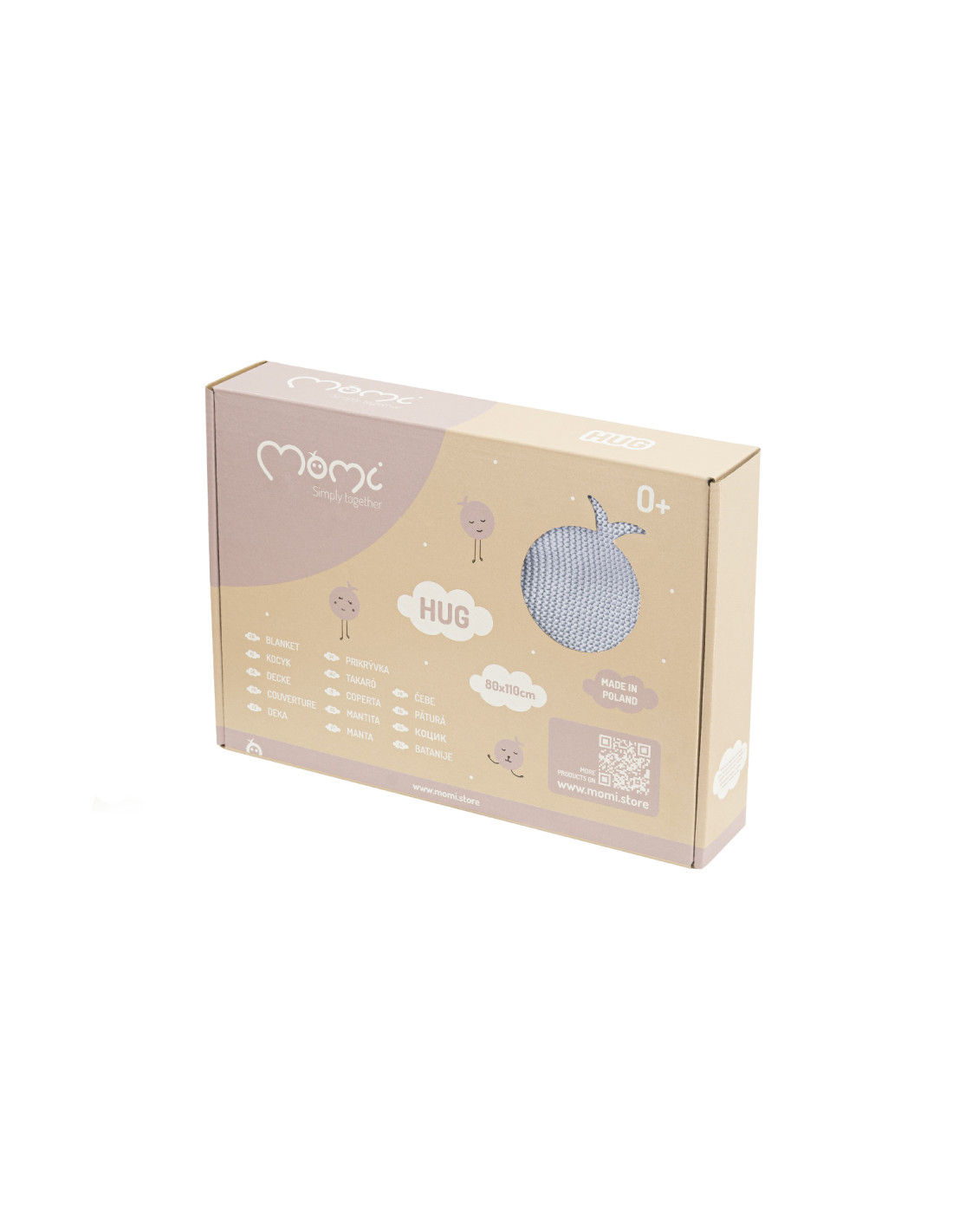 MoMi HUG Baby Blanket, Grey