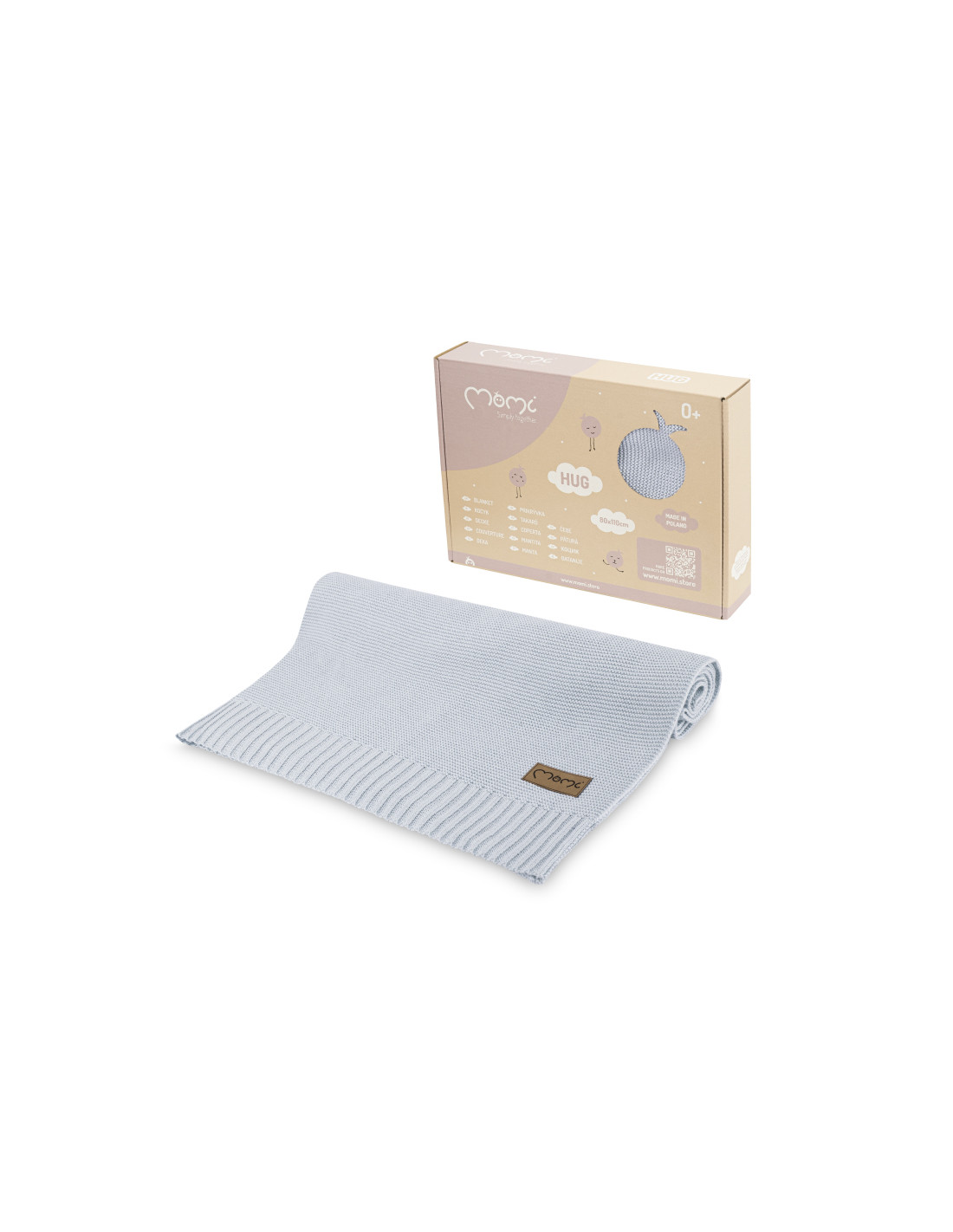 MoMi HUG Baby Blanket, Grey