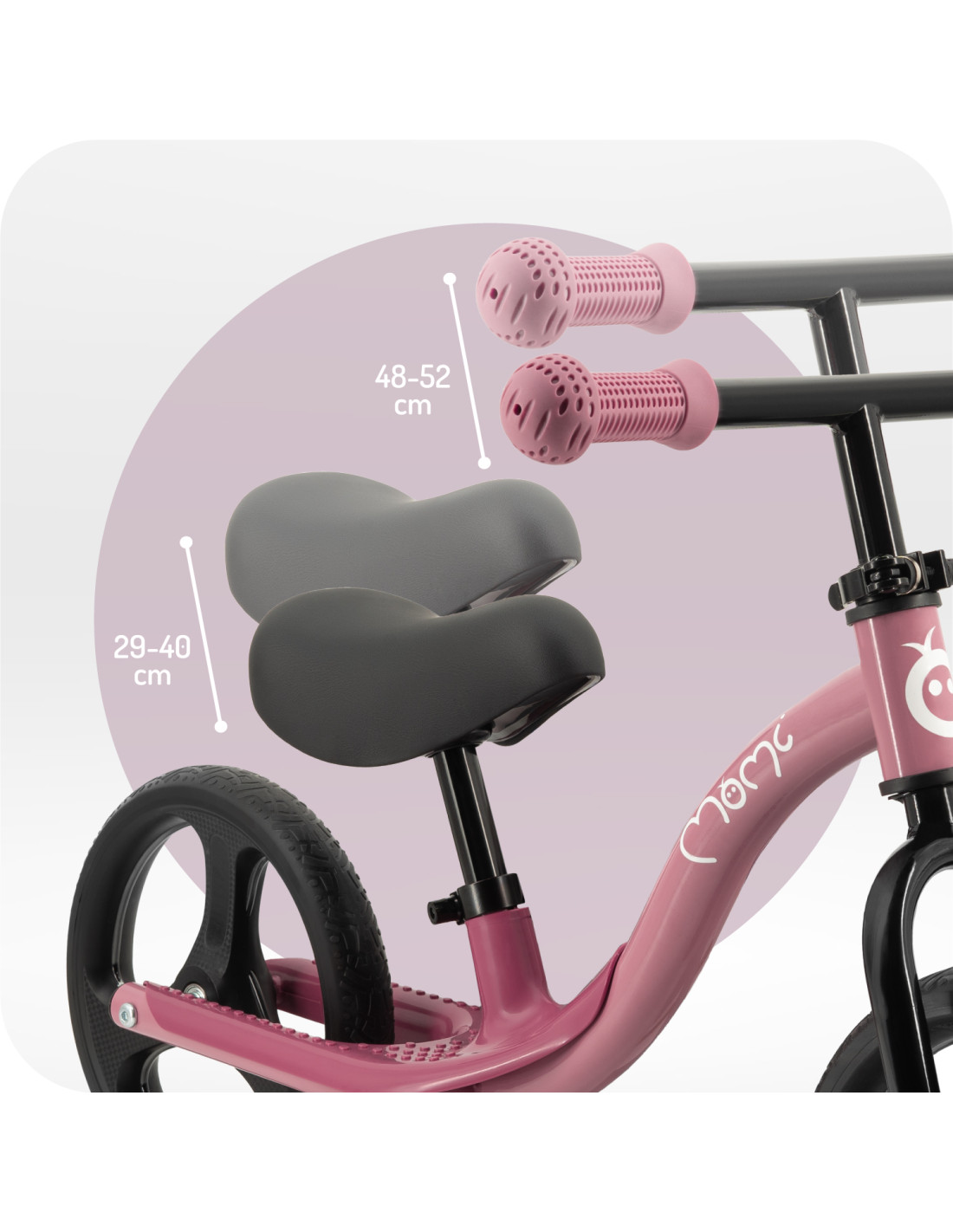 MoMi ISOKA Balance Bike With Joints, Pink
