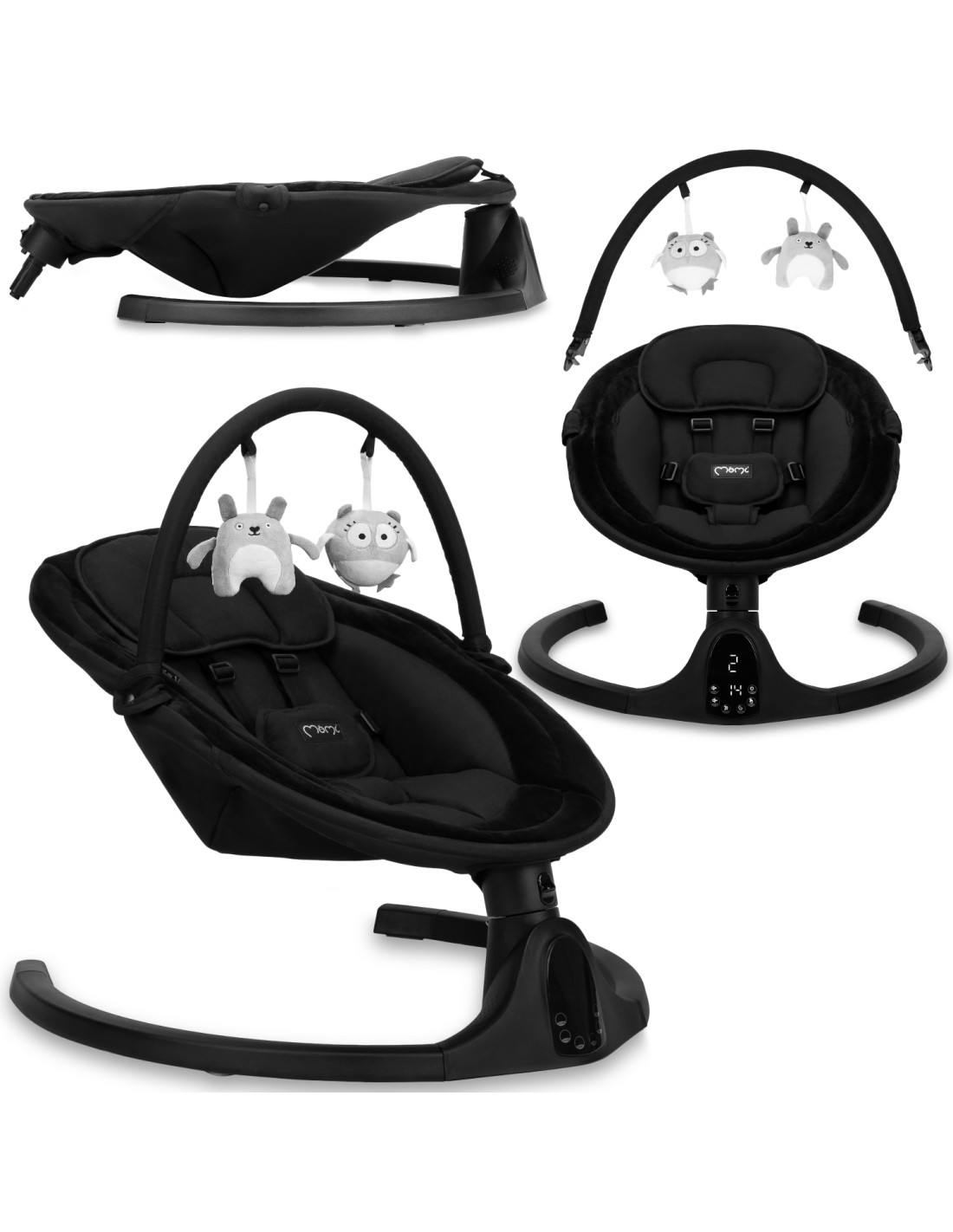 MoMi KENANI ONYX Electric Babysitter With Remote Control, Black