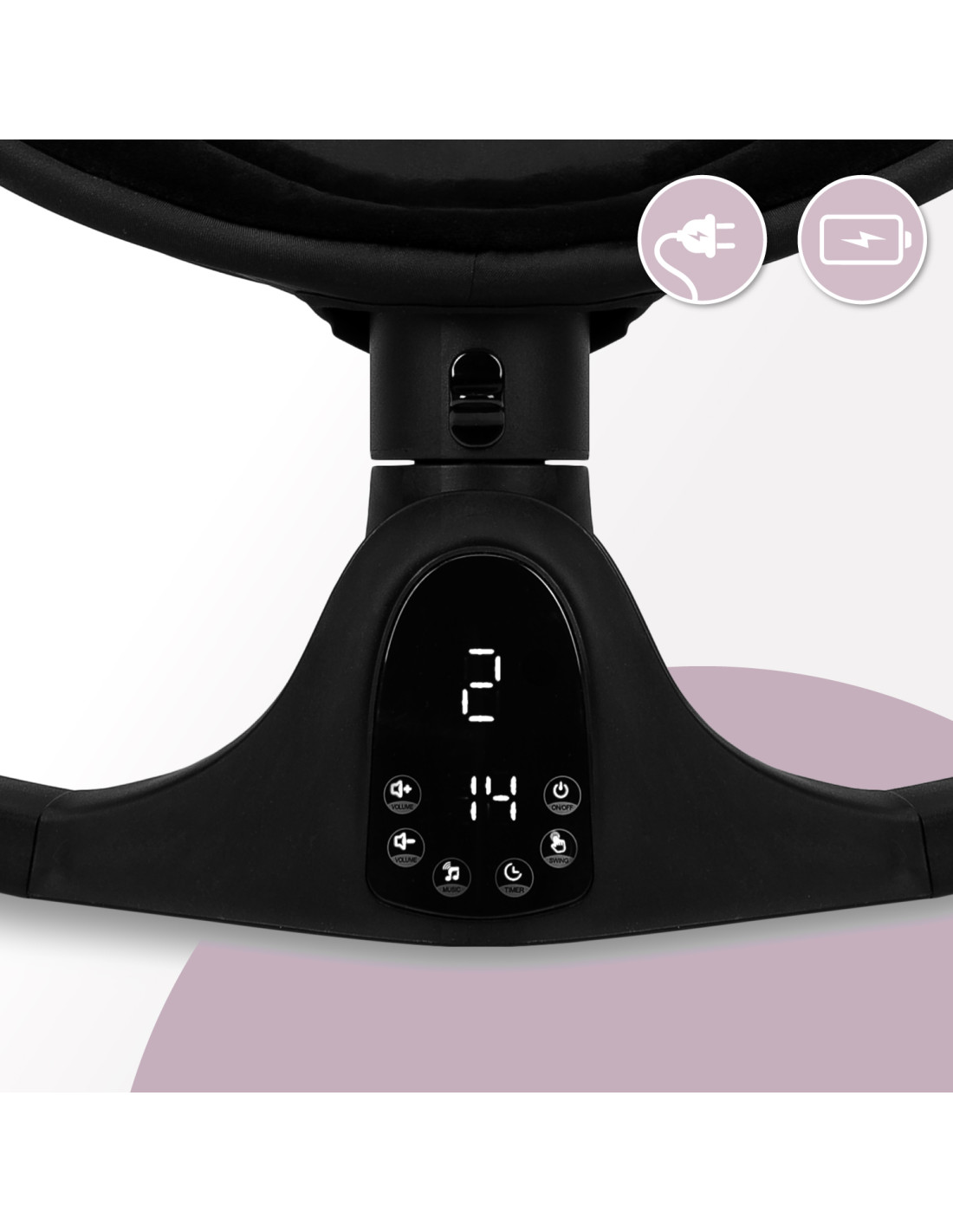 MoMi KENANI ONYX Electric Babysitter With Remote Control, Black