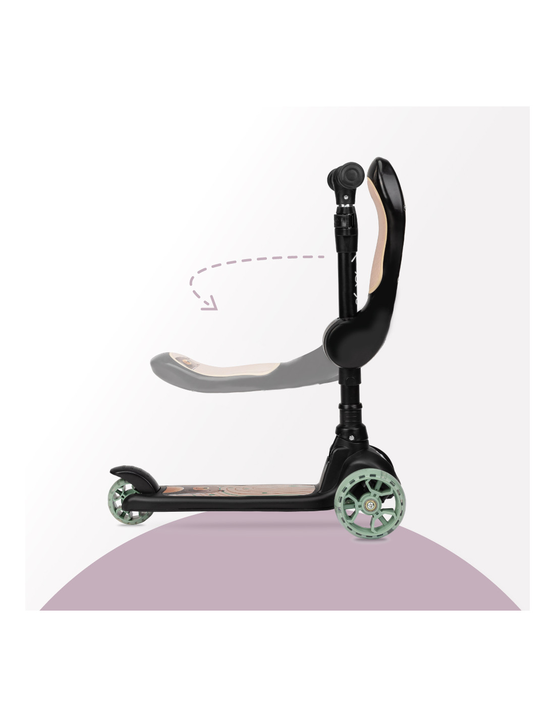 MoMi KIURU 2-i-1 Sparkcykel, Svart