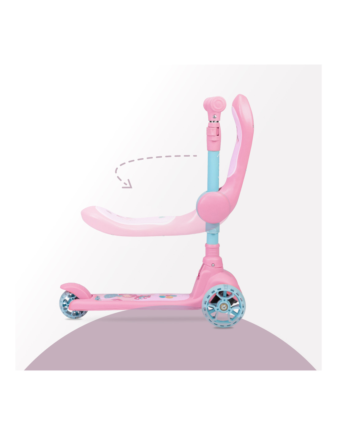 MoMi KIURU 2-in-1 Scooter, Pink