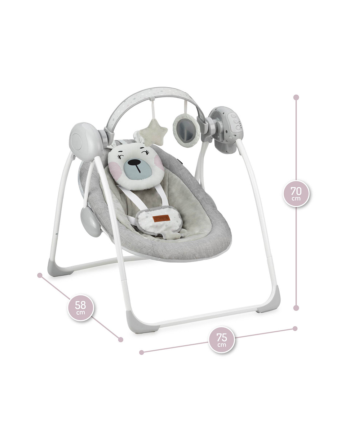 MoMi LISS Babysitter Teddy Bear, Pink