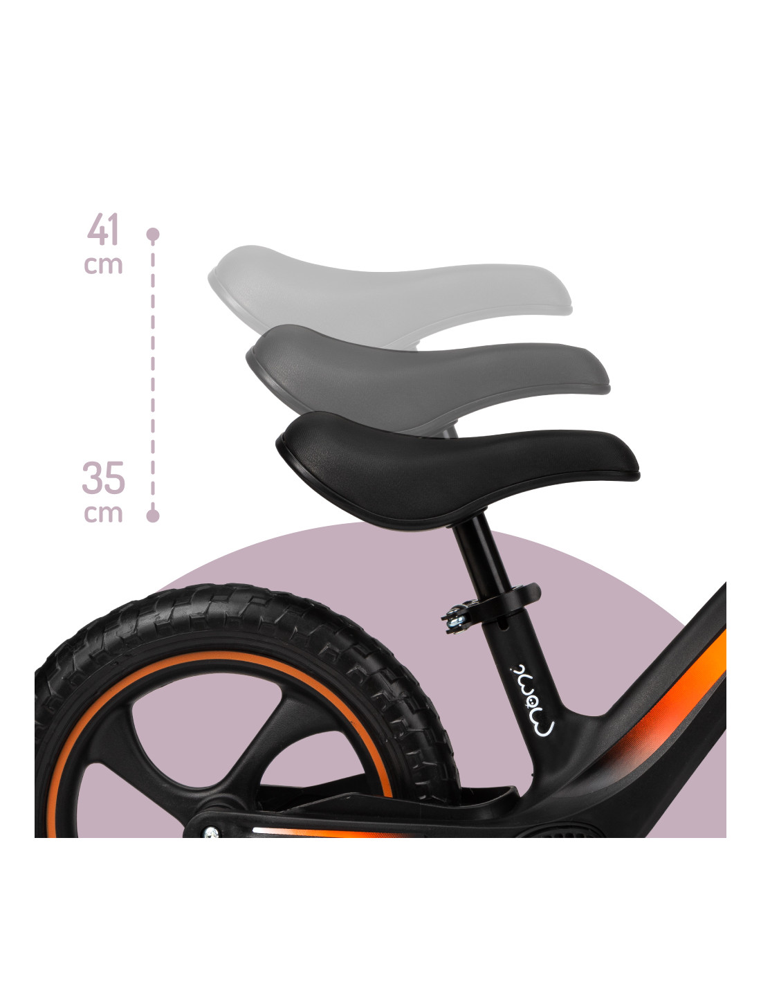 MoMi MIZO Balance Bike, Black/Orange