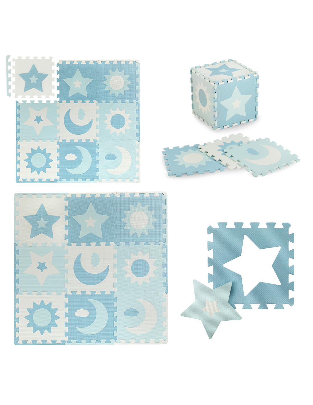 MoMi NEBE Puzzle Mat, Blue
