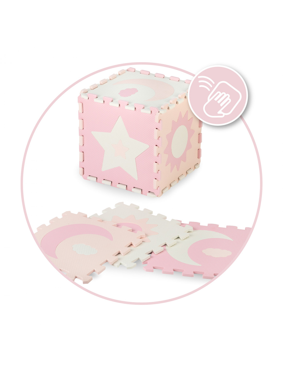 MoMi NEBE Puzzle mat, Pink
