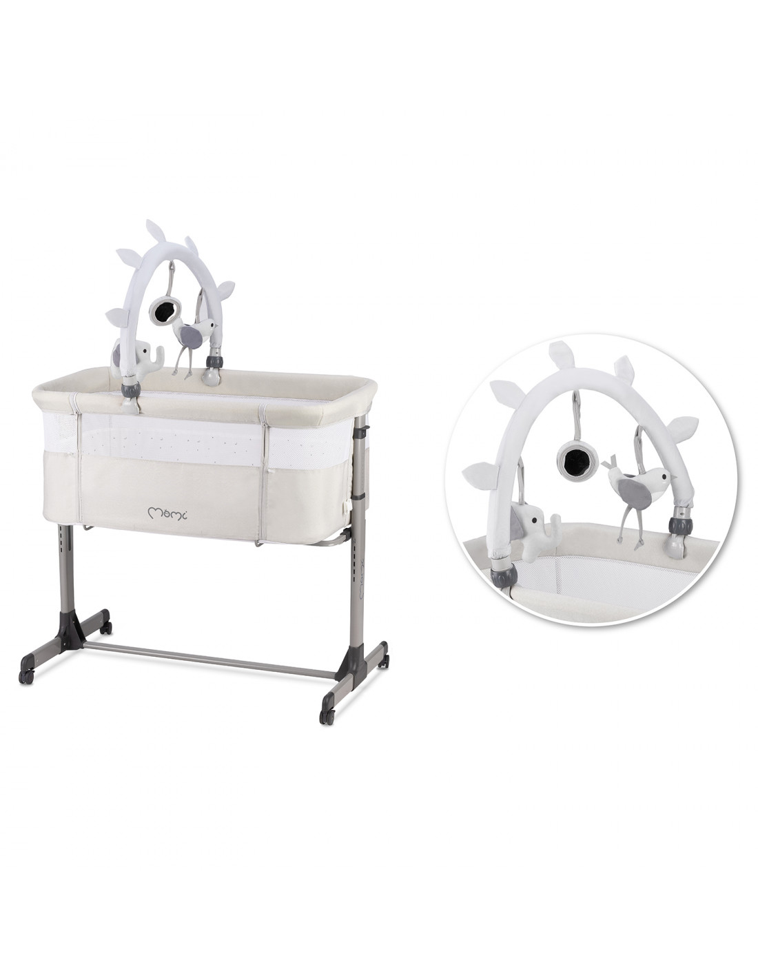 MoMi REVO Travel cot, Light grey