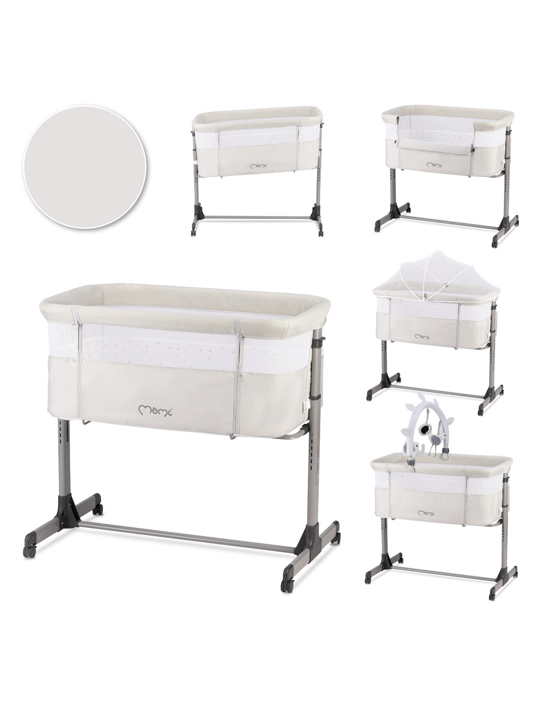 MoMi REVO Travel cot, Light grey