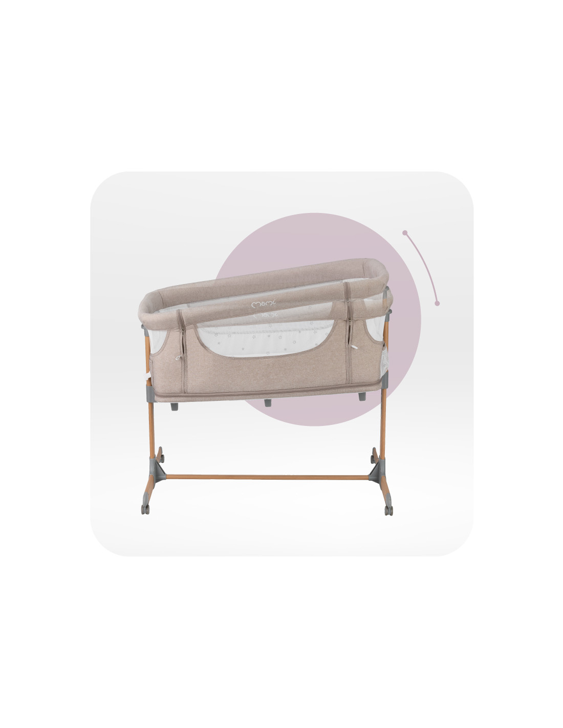Momi Smart Bed Bedside Crib 4In1, Beige