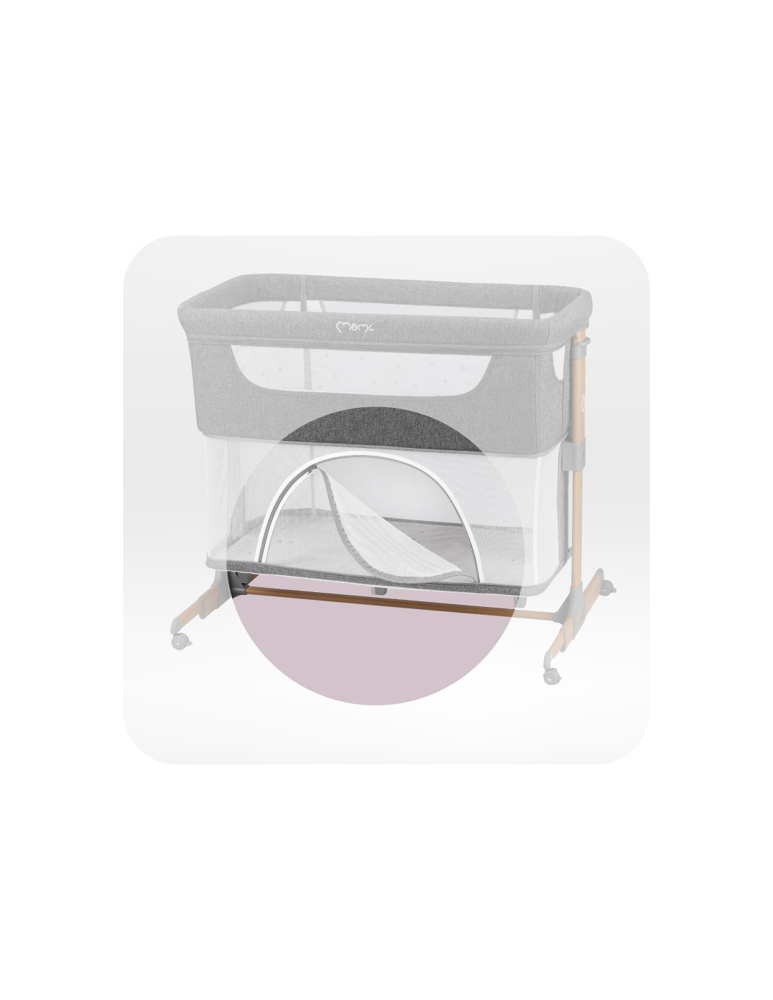 Momi Smart Bed Bedside Crib 4In1, Grey