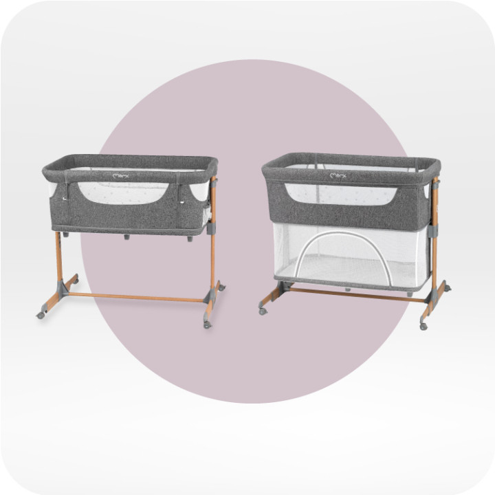Momi Smart Bed Bedside Crib 4In1, Grey