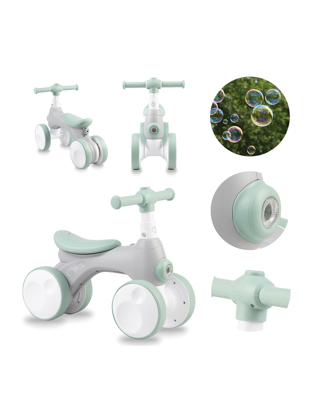 MoMi TOBIS Ride-On Balance Bike, Grey