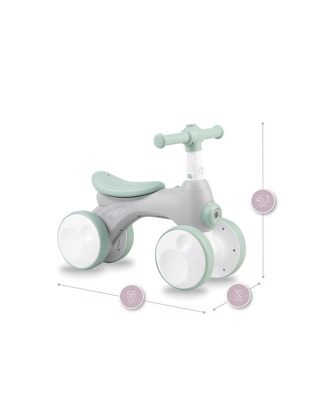 MoMi TOBIS Ride-On Balance Bike, Grey