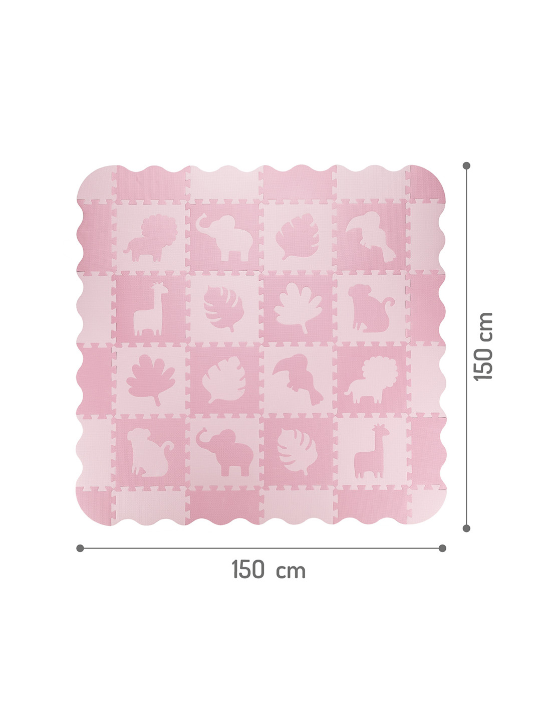 MoMi ZAWI Puzzle mat Pink, (150x150 cm)