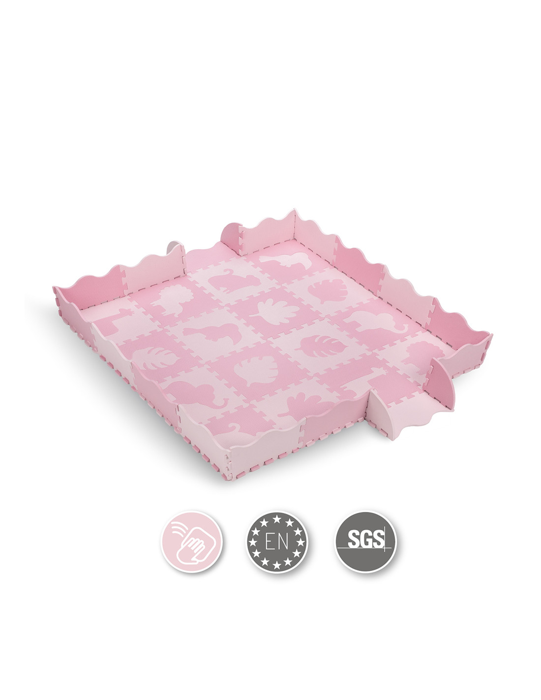 MoMi ZAWI Puzzle mat Pink, (150x150 cm)